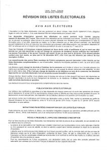 Inscriptions sur les listes électoraless